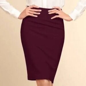 J Crew Wool Elegant Burgundy Skirt